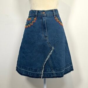 Italy Denim Beaded Mini Skirt I Pinco Pallino 1950– S